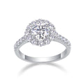 Draycott & Co Elegant Moissanite Halo Ring, studio front shot