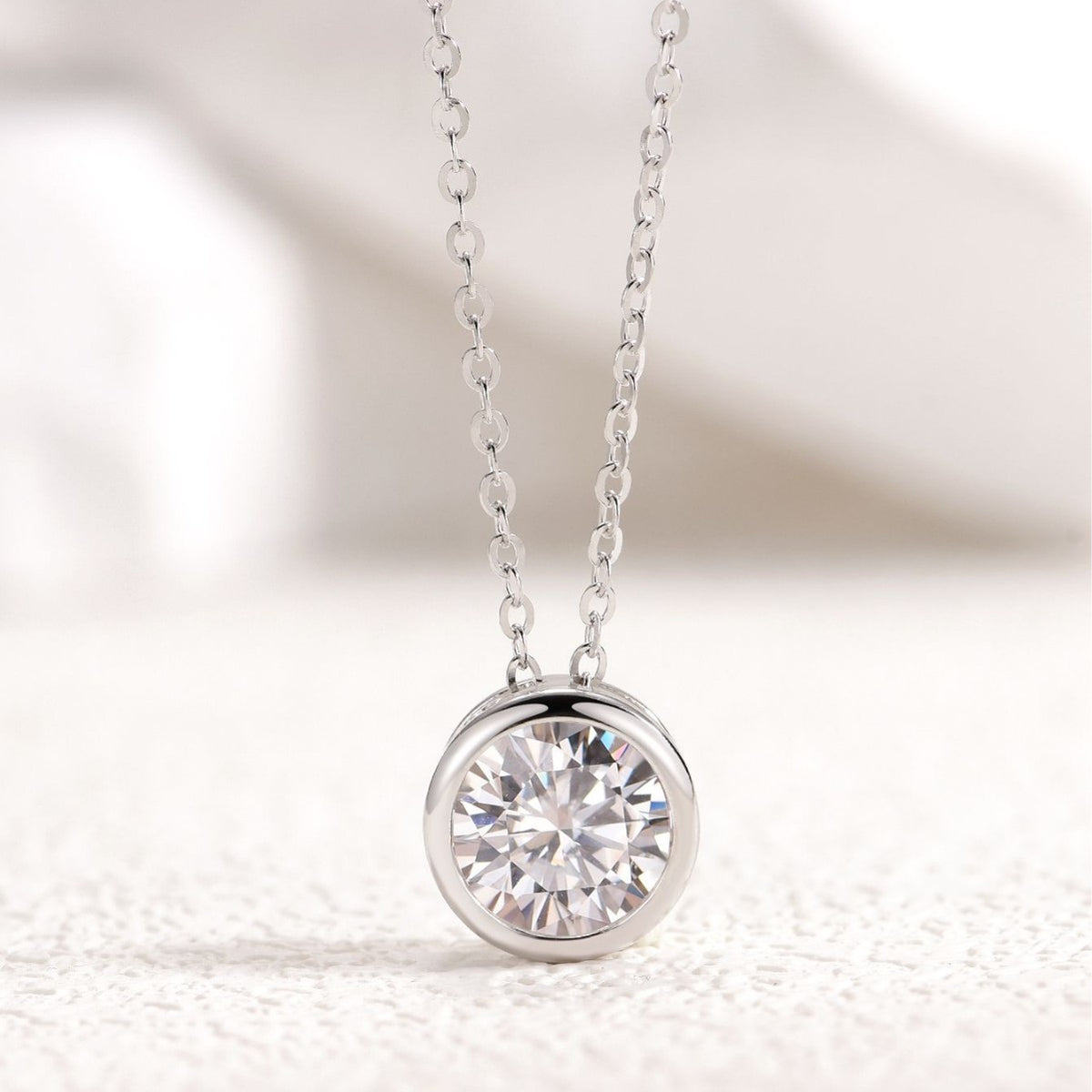 Luna Moissanite Necklace view 3