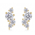 The Curved Cluster — Moissanite Stud Earrings