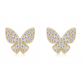 The Butterfly Cluster — Gold Moissanite Stud Earrings