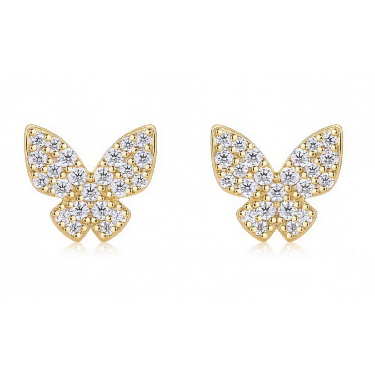 The Butterfly Cluster — Gold Moissanite Stud Earrings