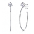 The Solitaire Drop — Moissanite Hoop Earrings