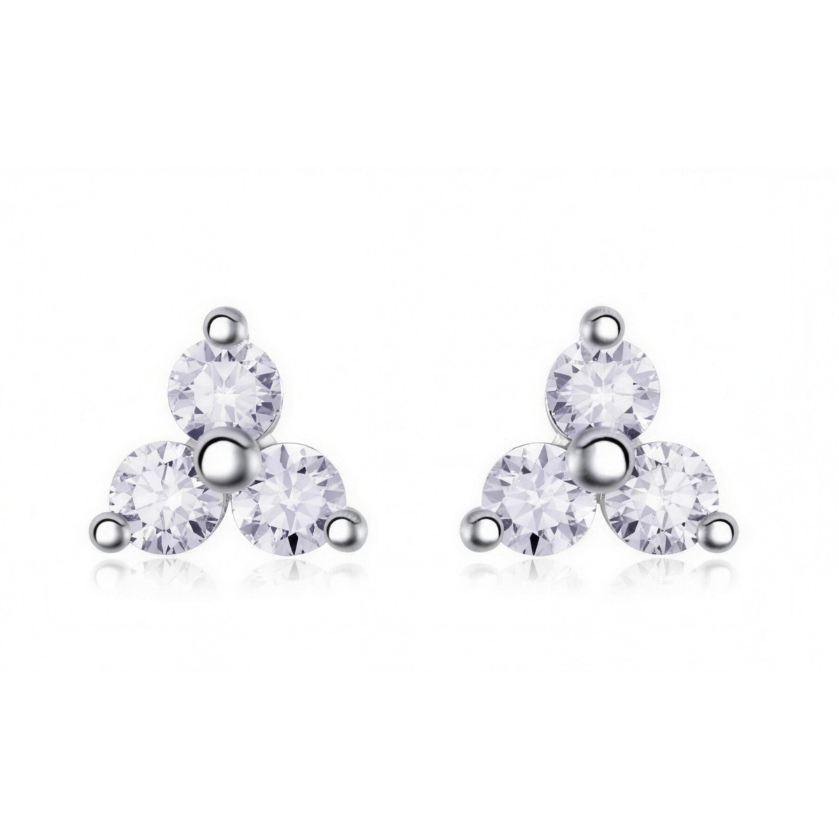The Tri-Cluster — Moissanite Stud Earrings