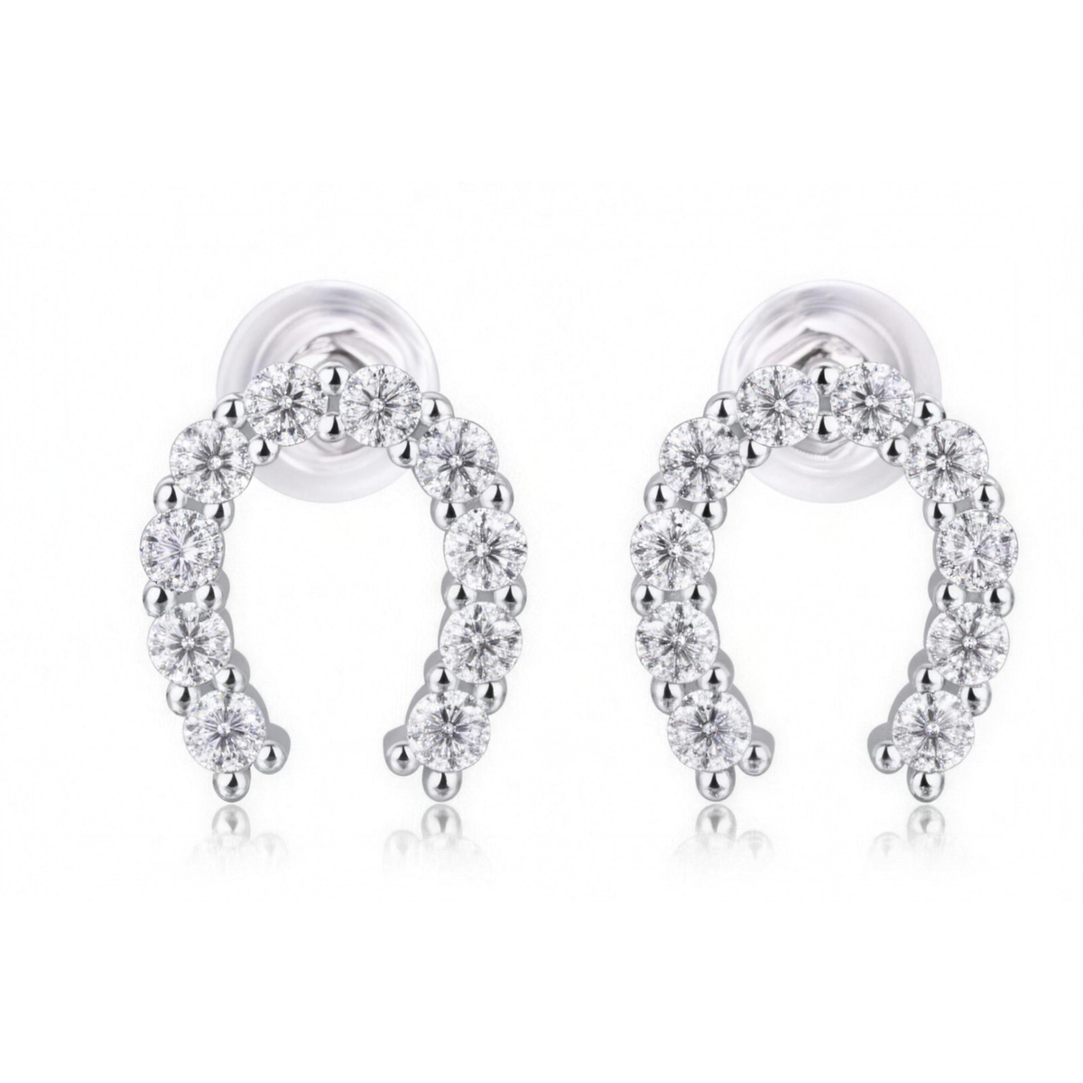 The Horseshoe — Moissanite Stud Earrings