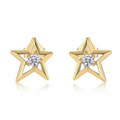 The Star — Gold Moissanite Stud Earrings