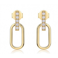 Loop Gold Moissanite Drop Earrings