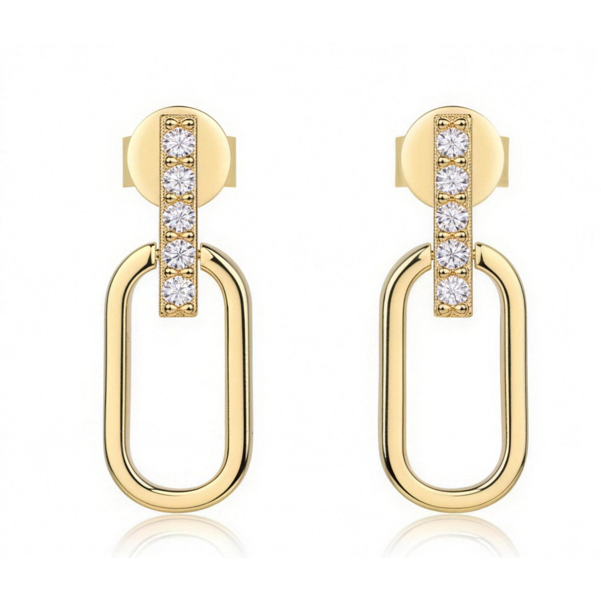 Loop Gold Moissanite Drop Earrings