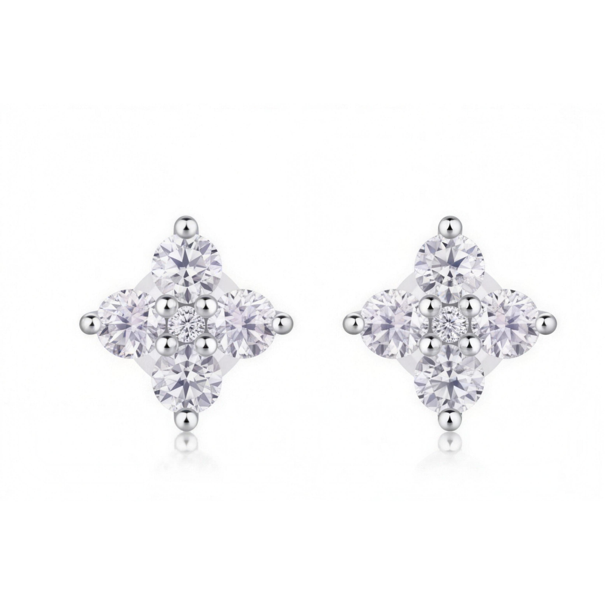 The Floral Cluster — Moissanite Stud Earrings