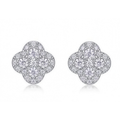 Quatrefoil Moissanite Stud Earrings