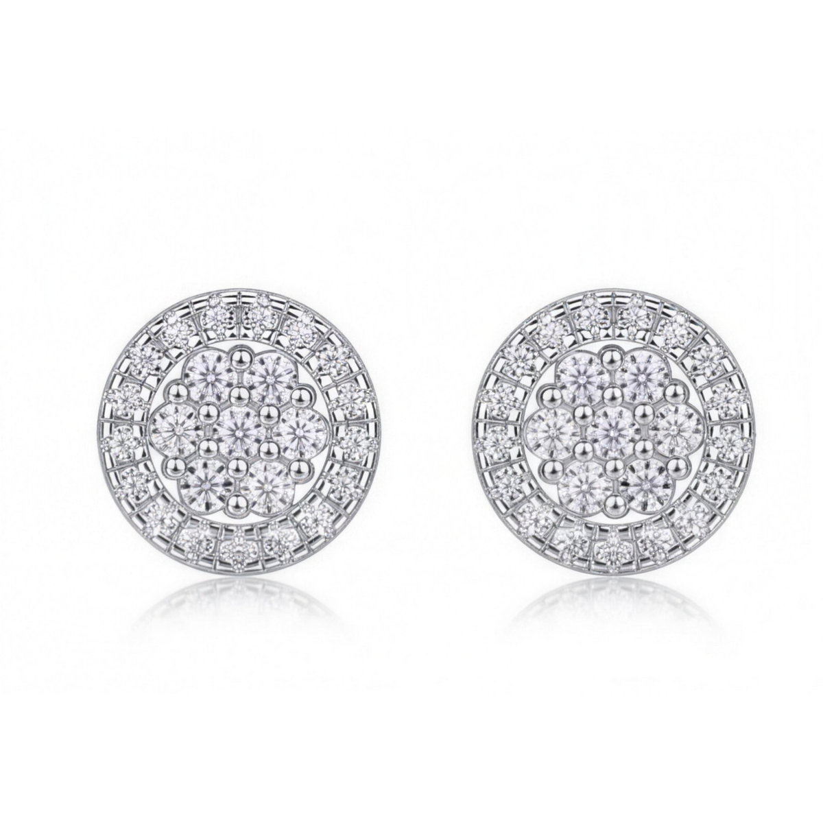 Medallion Moissanite Stud Earrings