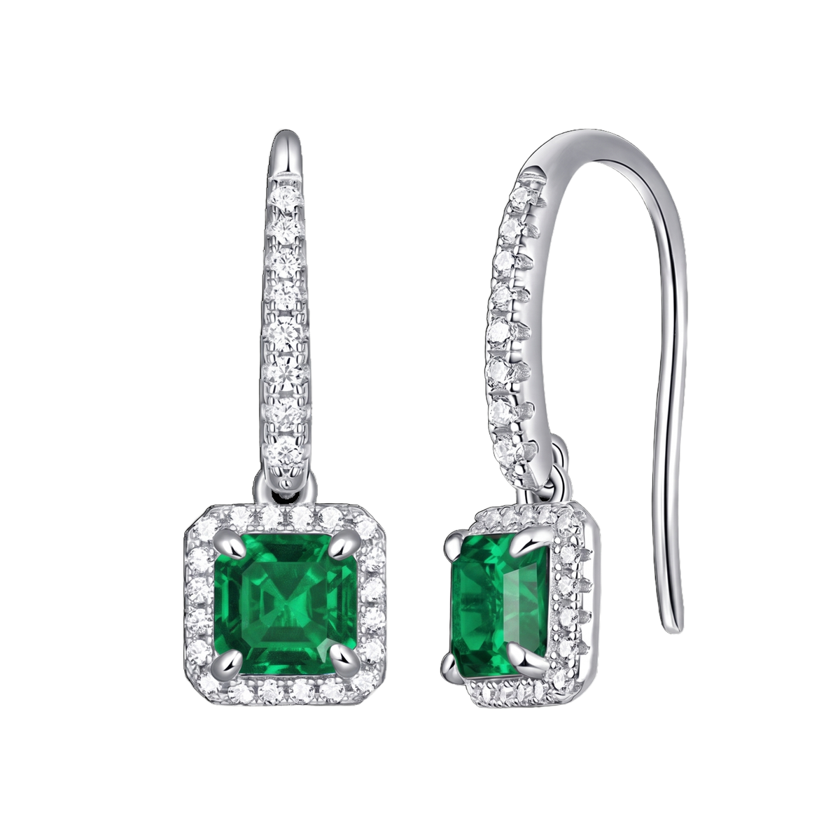 Deco Lab-Grown Gemstone Drop Earrings view 3