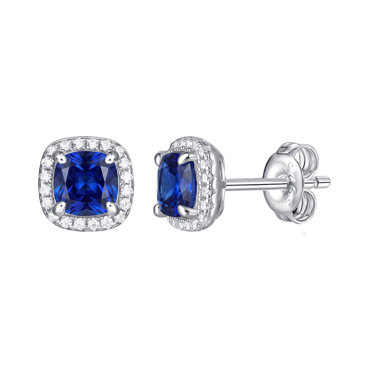 Regal Lab-Grown Gemstone Stud Earrings view 2