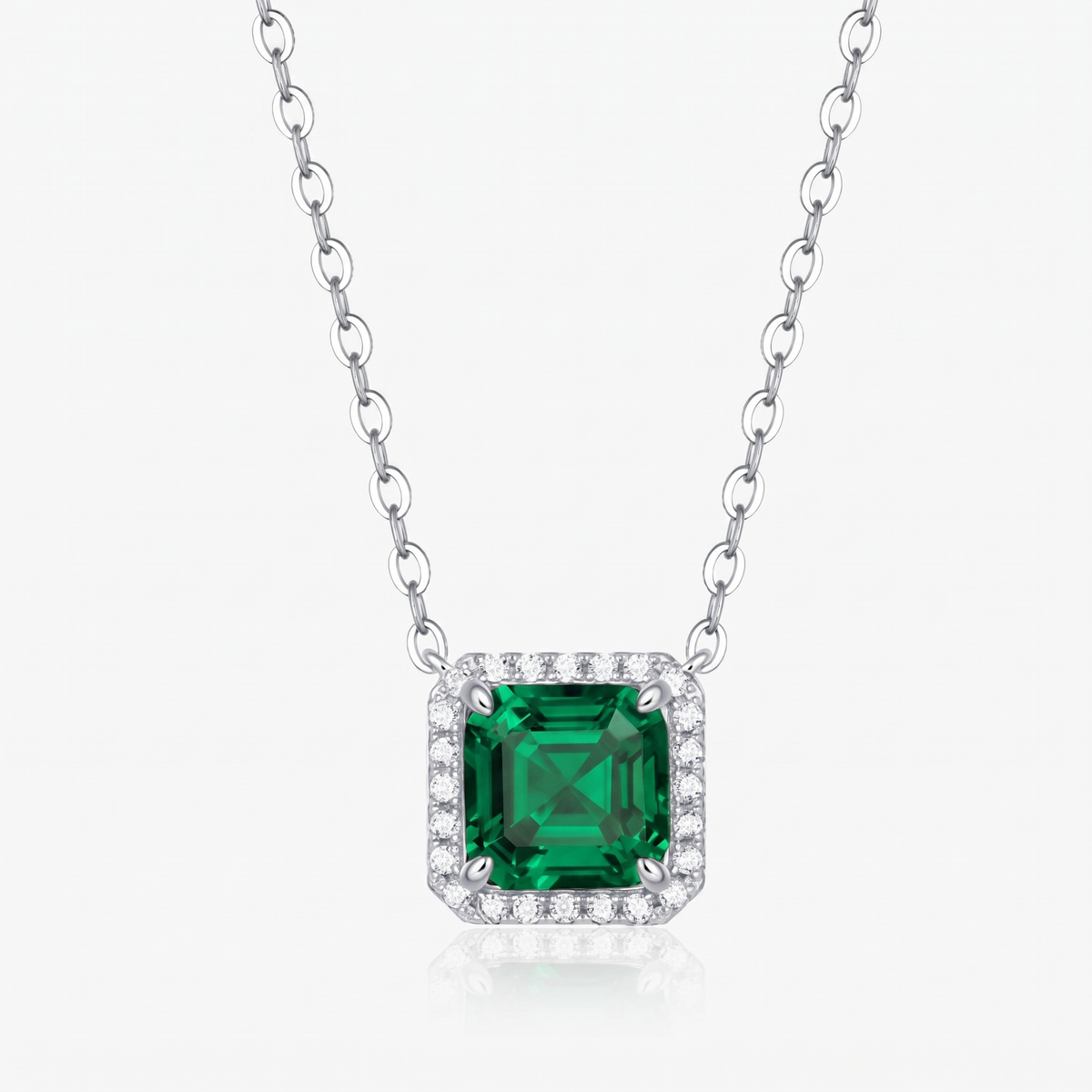 Portrait Lab-Grown Gemstone Necklace view 3