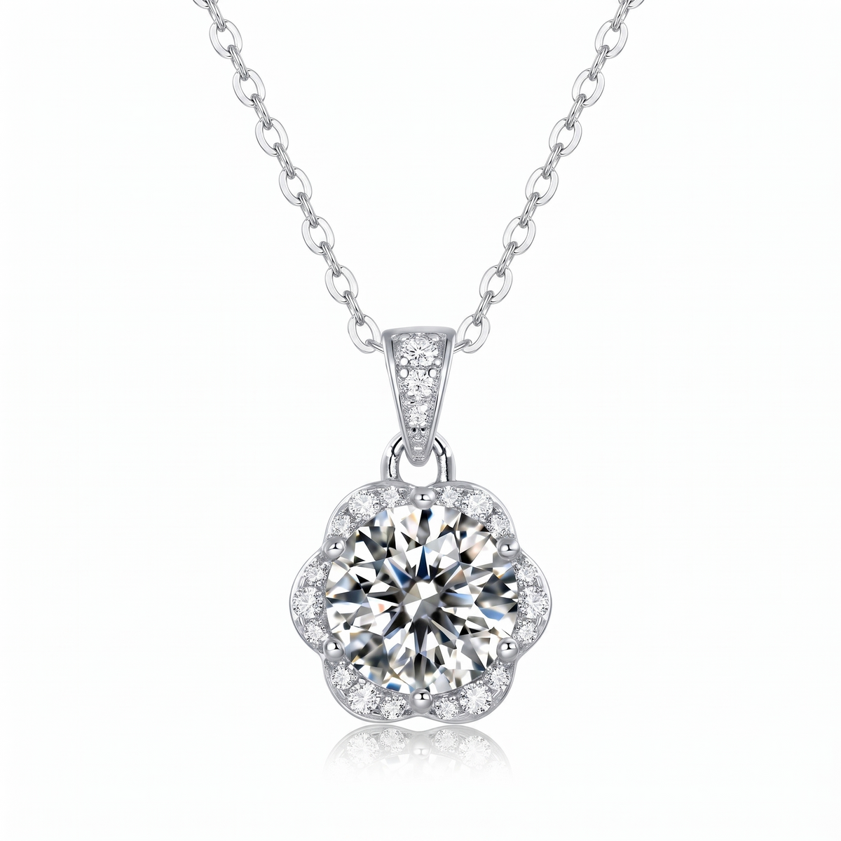 Dahlia Moissanite Pendant Necklace