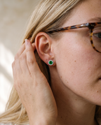 Fern Green Moissanite Stud Earrings view 2