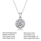 Halo Moissanite Pendant Necklace view 3
