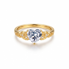 The Heart — Gold Moissanite Ring