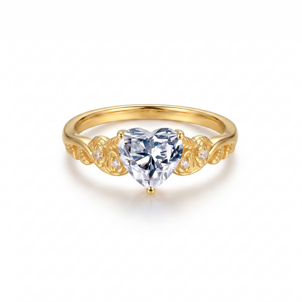 The Heart — Gold Moissanite Ring