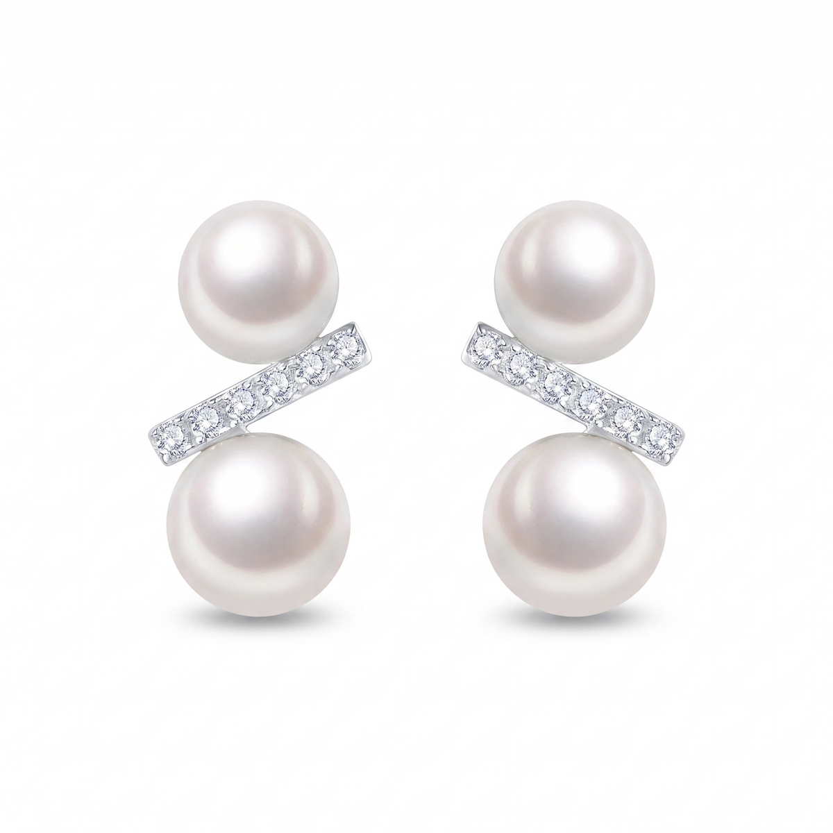 Tandem Freshwater Pearl Stud Earrings