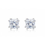 The Princess moissanite stud earrings in sterling silver