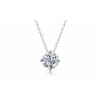 The Solitaire moissanite necklace, alternate angle