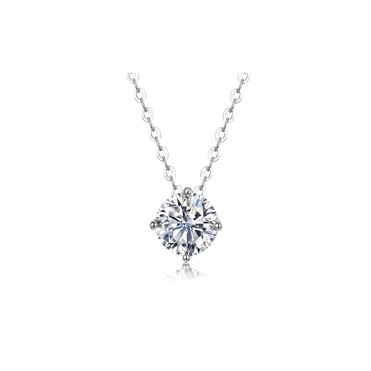 The Solitaire moissanite necklace, detail
