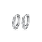 Starry Huggie Moissanite Hoop Earrings