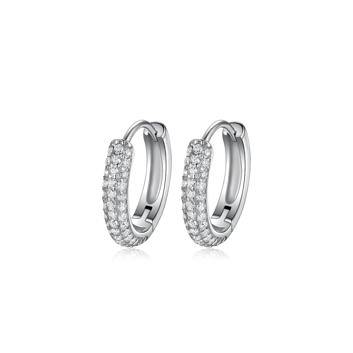 Starry Huggie Moissanite Hoop Earrings