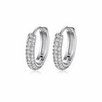 Starry Huggie Moissanite Hoop Earrings view 2