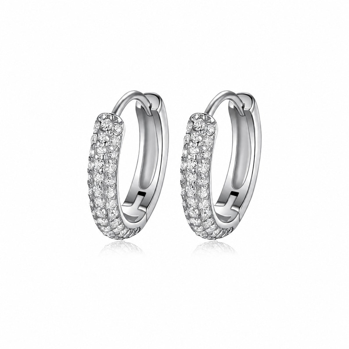 Starry Huggie Moissanite Hoop Earrings view 2
