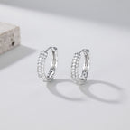 Starry Huggie Moissanite Hoop Earrings view 3
