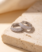 Starry Huggie Moissanite Hoop Earrings view 4