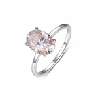 The Oval — Silver Solitaire Ring