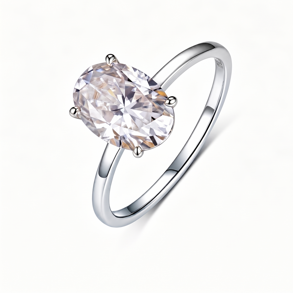 The Oval — Silver Solitaire Ring